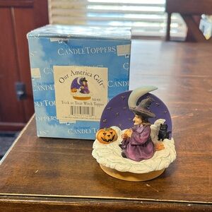 Our America Trick or Treat Witch Candle Topper brand new